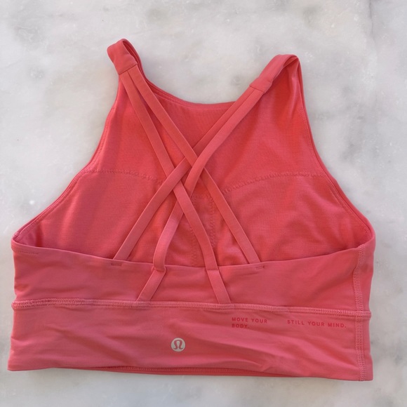 Lululemon Energy High Neck Longline Bra. Peach. 8 - Picture 2 of 5